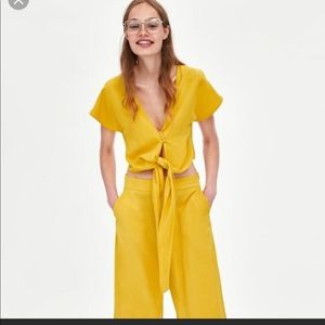 Zara Mustard Yellow Top NWT